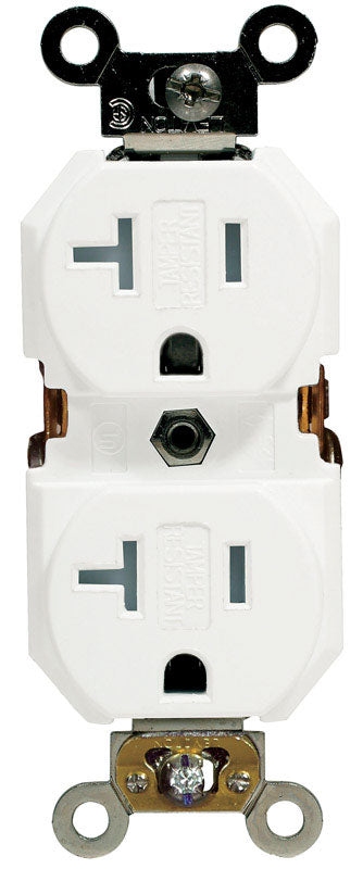 LEVITON - Leviton 20 amps 125 V Duplex White Outlet 5-20R 1 pk [TBR20-00W]