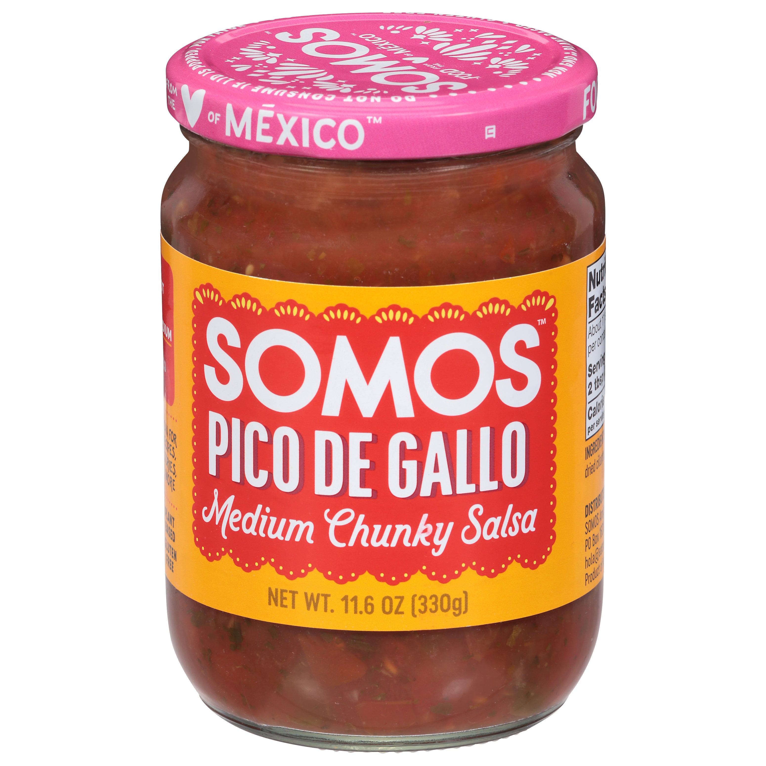 Somos Medium Chunky Pico de Gallo Salsa 11.6 oz - Case of 6