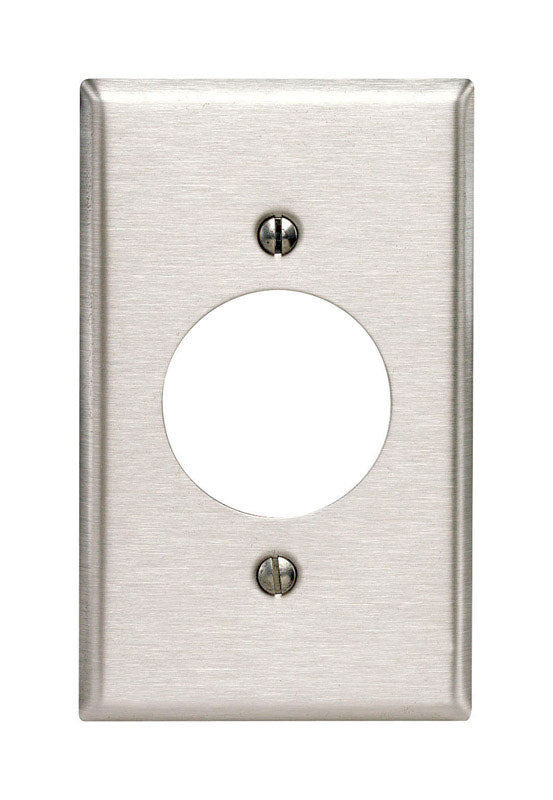 LEVITON MFG - Leviton Commercial Silver 1 gang Stainless Steel Outlet Wall Plate 1 pk