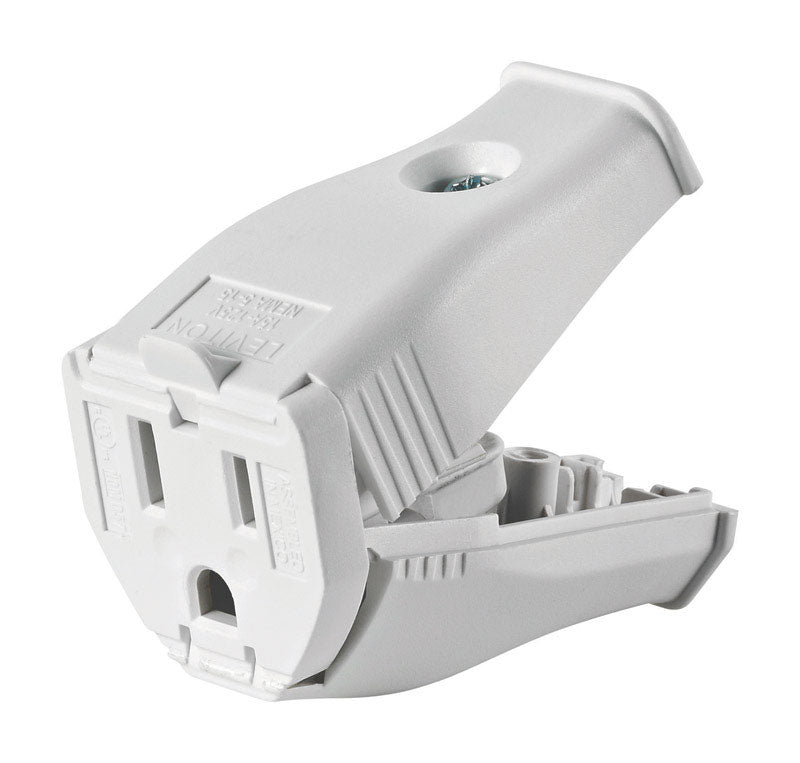 LEVITON - Leviton Commercial and Residential Thermoplastic Straight Blade Connector 5-15R 2 Pole 3 Wire