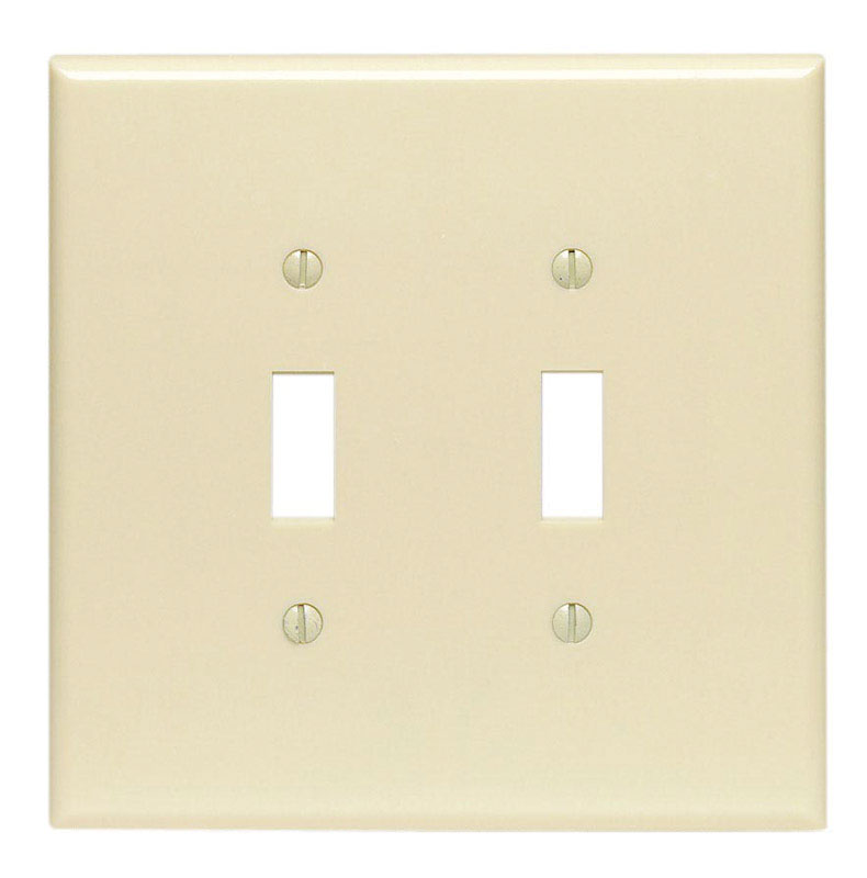 LEVITON - Leviton Ivory 2 gang Thermoset Plastic Toggle Wall Plate 1 pk [86109-000]