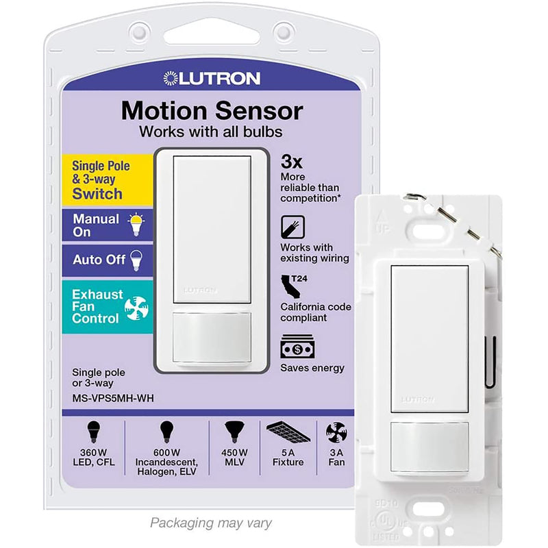 LUTRON - Lutron 5 amps Single Pole Sensor Alarm/Sensor Switch White 1 pk