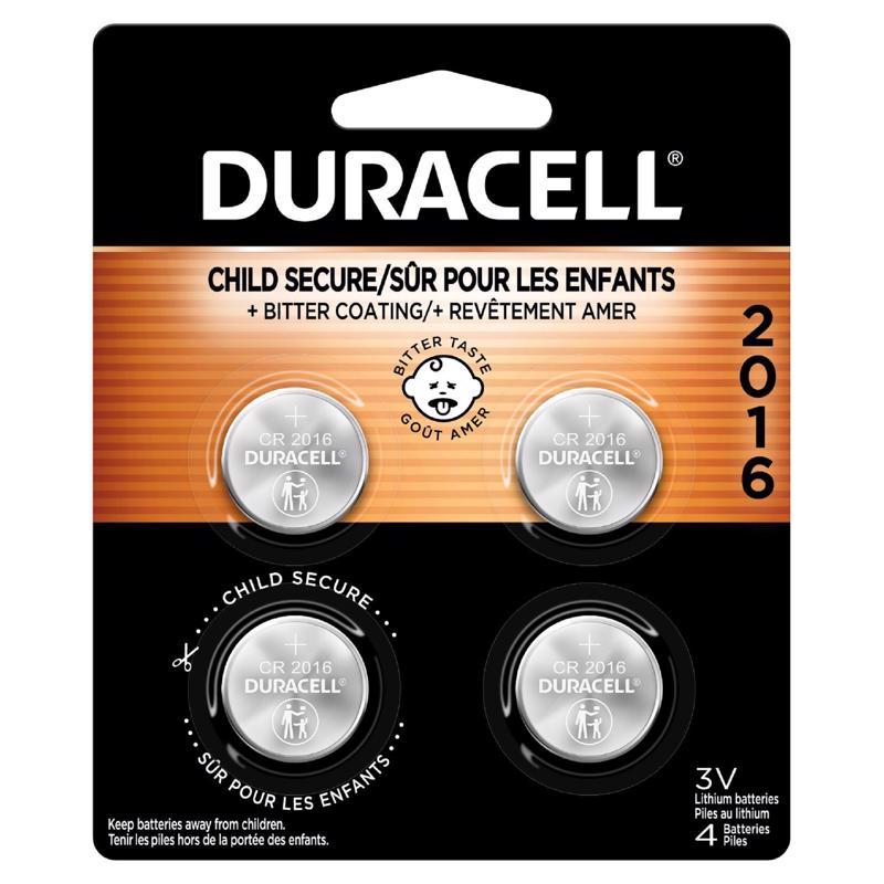 DURACELL - Duracell Lithium Coin DL2016/CR2016 3 V Button Cell Battery 4 pk - Case of 6