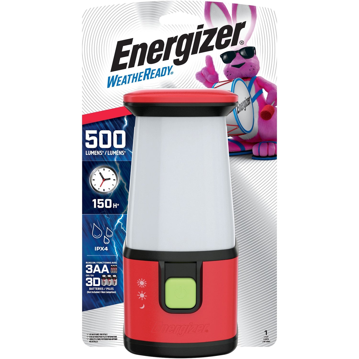 Energizer Weatheready 500 lm Red LED Emergency Lantern - Case of 2