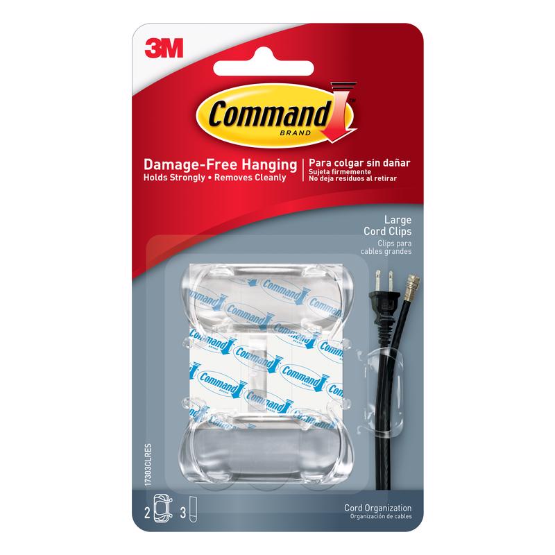 COMMAND - 3M Command 0.5 in. L Clear Plastic Cord Clips - Case of 4