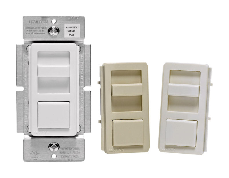 LEVITON - Leviton IllumaTech White 600 W Slide Dimmer Switch 1 pk