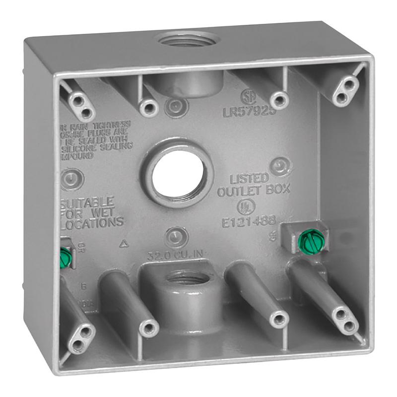 SIGMA - Sigma Engineered Solutions New Work 31 cu in Square Metallic 2 gang Weatherproof Box Gray [14350]