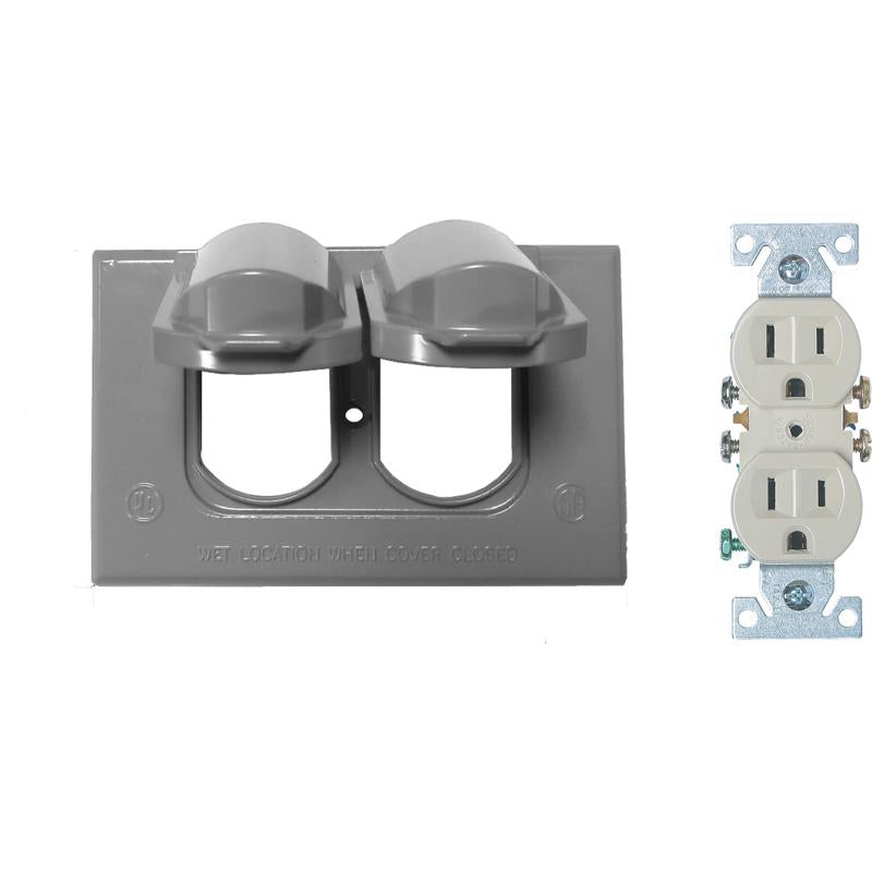 SIGMA - Sigma Engineered Solutions Rectangle Metal 1 gang Duplex Outlet Kit [14227]