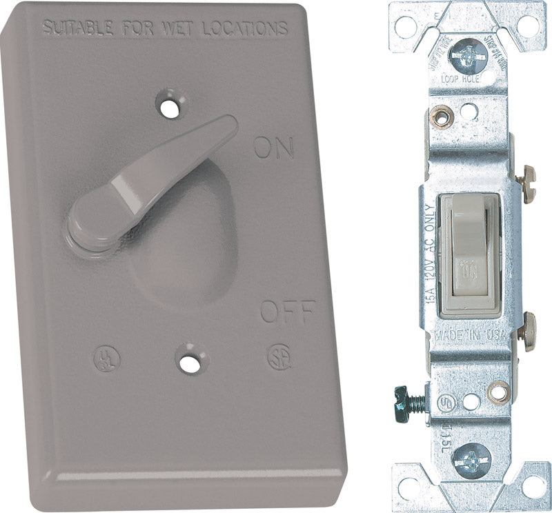 SIGMA - Sigma Engineered Solutions Rectangle Metal 1 gang Toggle Switch and Cover [14216]