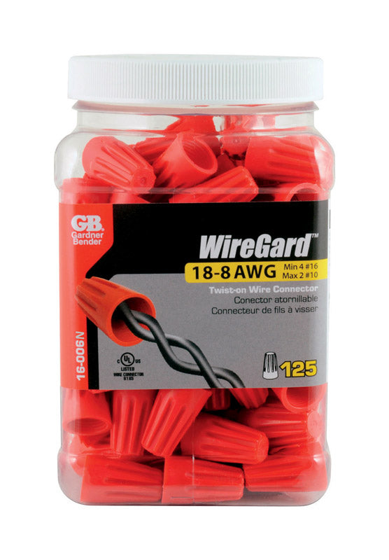 GARDNER BENDER - Gardner Bender WireGard 18-10 Ga. Copper Wire Wire Connectors Red 125 pk