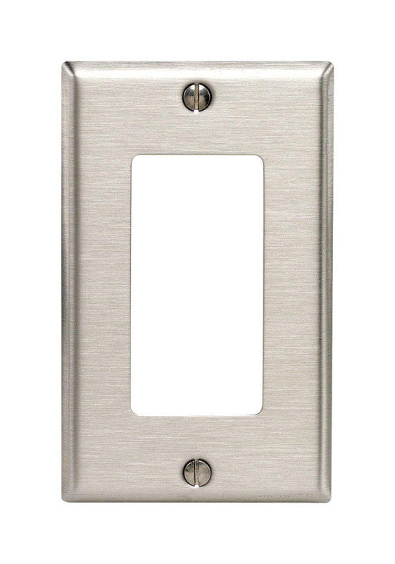 LEVITON - Leviton Silver 1 gang Stainless Steel Decorator Wall Plate 1 pk