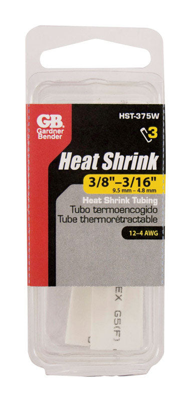 GARDNER BENDER - Gardner Bender 3/8 in. D Heat Shrink Tubing White 3 pk