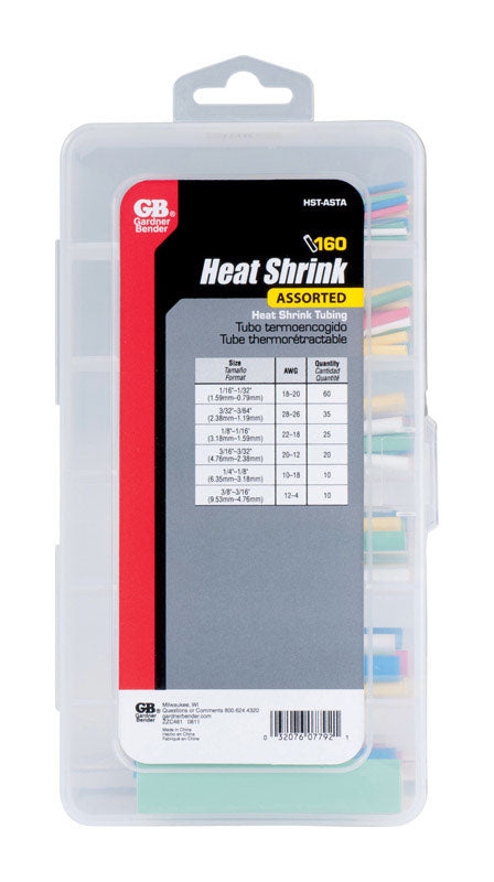 GARDNER BENDER - Gardner Bender Heat Shrink Tubing Assorted Colors 160 pk