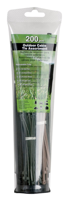 GARDNER BENDER - Gardner Bender Assorted Cable Tie 200 pk