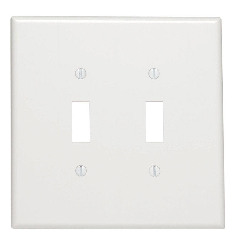 LEVITON - Leviton White 2 gang Thermoset Plastic Toggle Wall Plate 1 pk [88109-000]