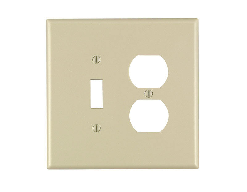 LEVITON - Leviton Ivory 2 gang Thermoset Plastic Duplex/Toggle Wall Plate 1 pk [86105-000]