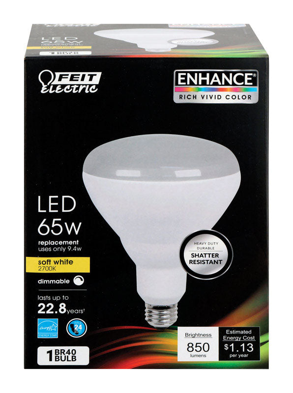 FEIT - Feit BR40 E26 (Medium) LED Bulb Soft White 65 Watt Equivalence 1 pk