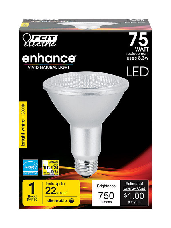 FEIT - Feit Enhance PAR30 E26 (Medium) LED Bulb Bright White 75 Watt Equivalence 1 pk [PAR30LDM/930CA]