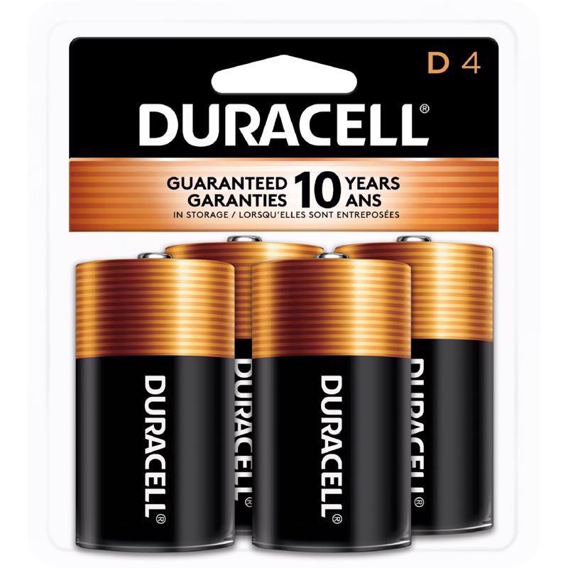 DURACELL - Duracell Coppertop D Alkaline Batteries 4 pk Carded