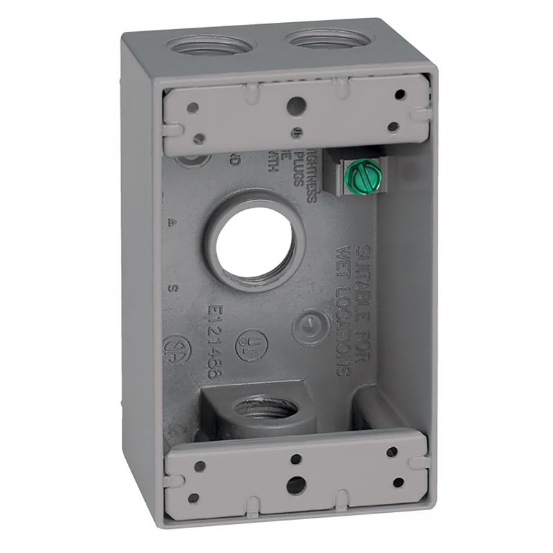 SIGMA - Sigma Engineered Solutions New Work 18.3 cu in Rectangle Metallic 1 gang Weatherproof Box Gray [14253]