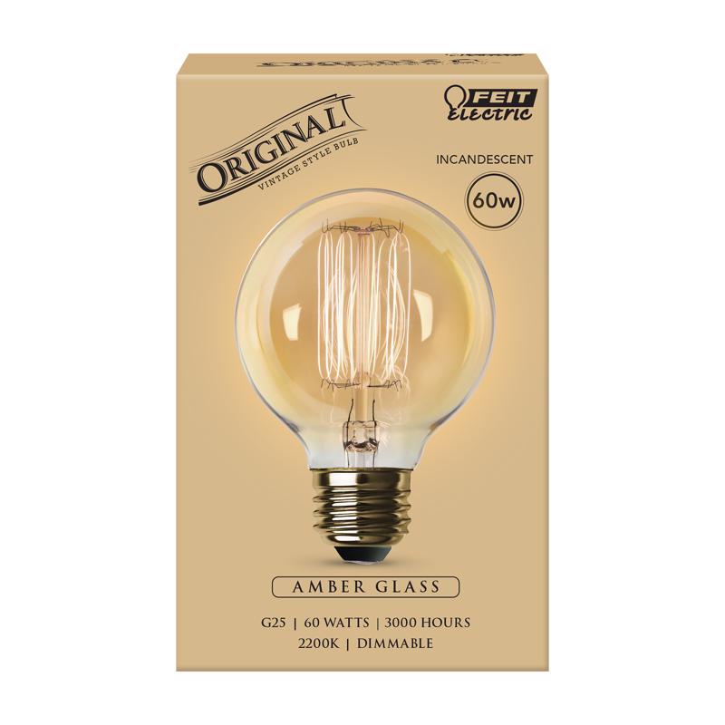 FEIT - Feit The Original 60 W G25 Vintage Incandescent Bulb E26 (Medium) Soft White 1 pk - Case of 6