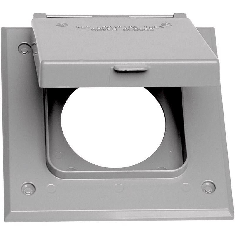 SIGMA - Sigma Engineered Solutions Square Metal 2 gang 20/50 Amp Receptacle Cover