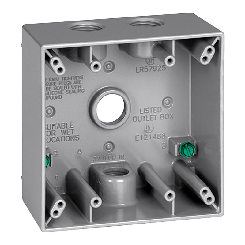 SIGMA - Sigma Engineered Solutions New Work 31 cu in Square Metallic 2 gang Weatherproof Box Gray [14351]