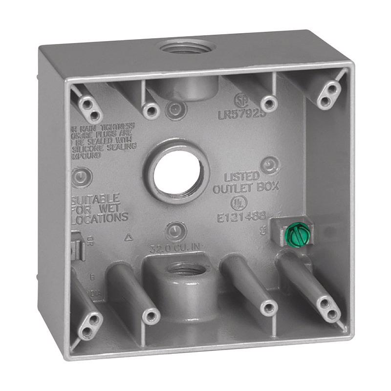 SIGMA - Sigma Engineered Solutions New Work 31 cu in Square Metallic 2 gang Weatherproof Box Gray [14352]