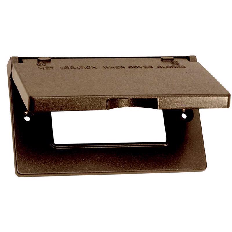 SIGMA - Sigma Engineered Solutions Rectangle Metal 1 gang Horizontal GFCI Cover [14249BR]