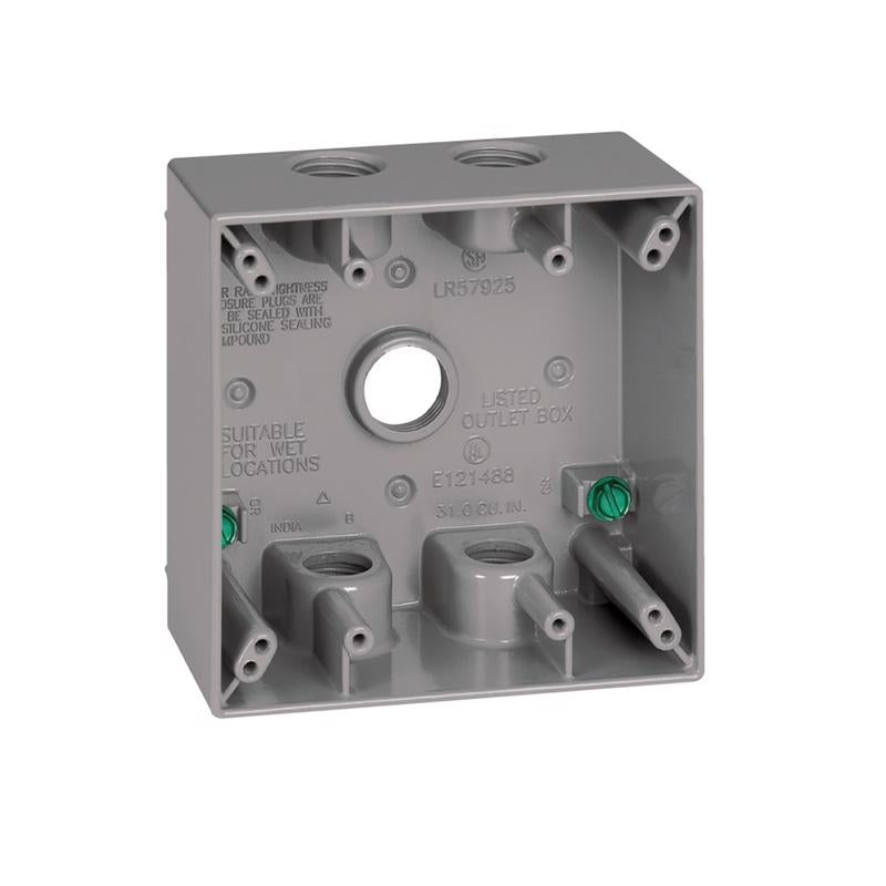 SIGMA - Sigma Engineered Solutions New Work 31 cu in Square Metallic 2 gang Outlet Box Gray