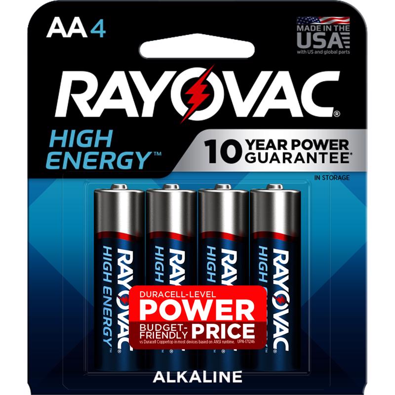 RAYOVAC - Rayovac High Energy AA Alkaline Batteries 4 pk Carded