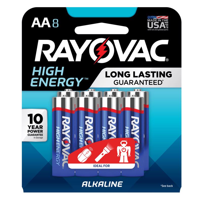 RAYOVAC - Rayovac High Energy AA Alkaline Batteries 8 pk Carded