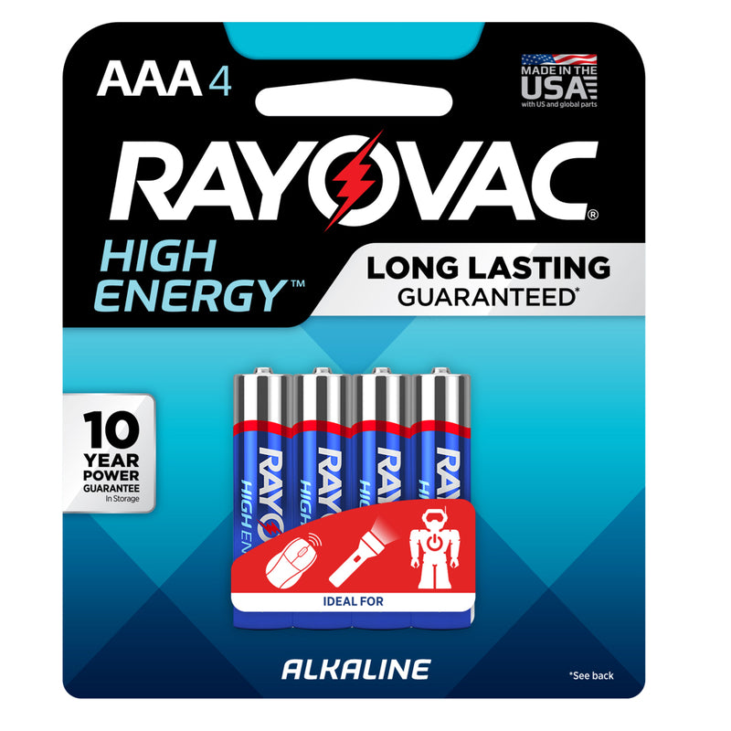 RAYOVAC - Rayovac High Energy AAA Alkaline Batteries 4 pk Carded