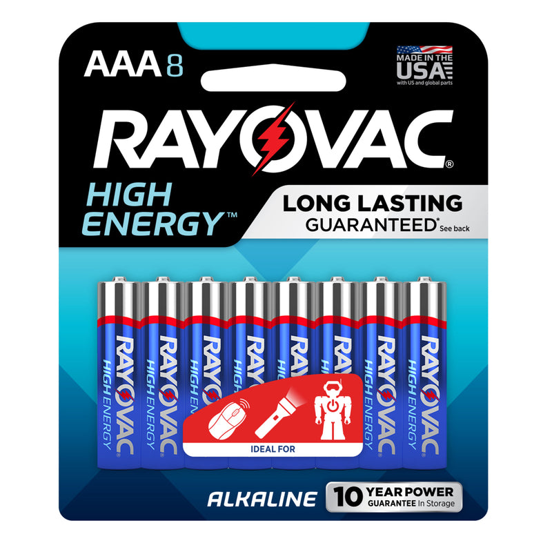 RAYOVAC - Rayovac High Energy AAA Alkaline Batteries 8 pk Carded