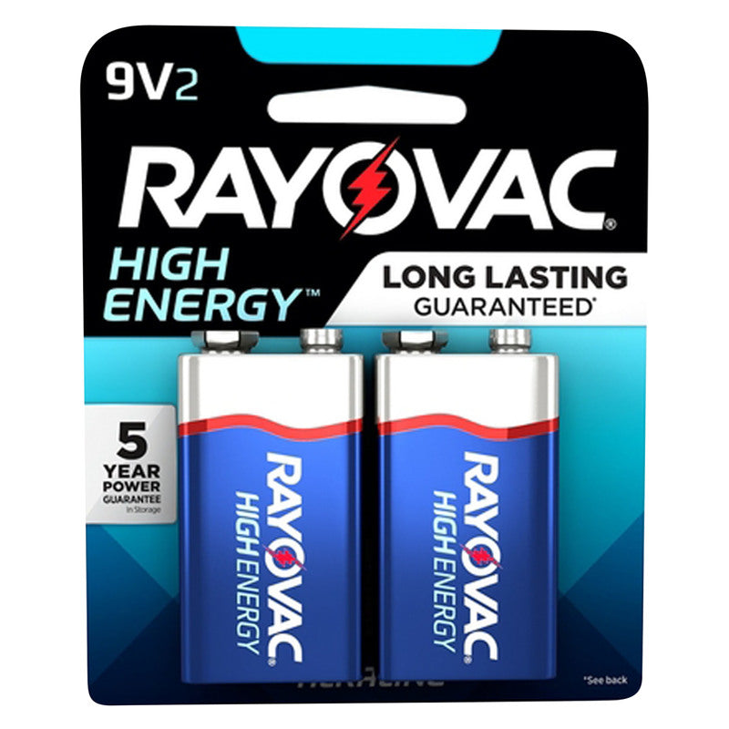 RAYOVAC - Rayovac High Energy 9-Volt Alkaline Batteries 2 pk Carded