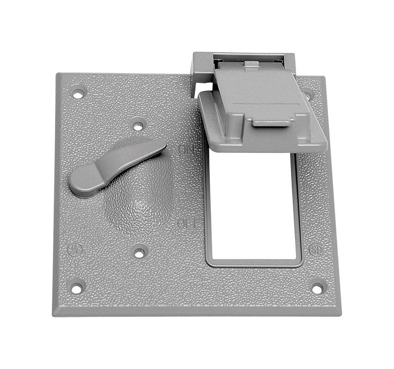 SIGMA ENGINEERED SOLUTIONS - Sigma Engineered Solutions Square Die-Cast Metal 2 gang 4.54 in. H X 4.54 in. W Combo Box Cover [14344]