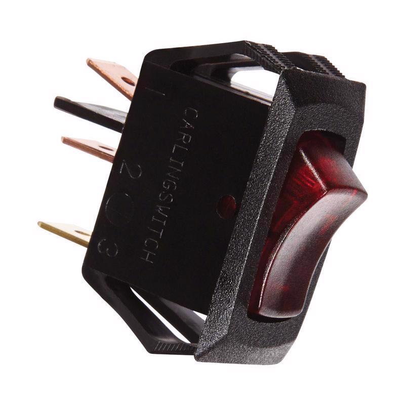 JANDORF - Jandorf 10 amps Single Pole Rocker Appliance Switch Black/Red 1 pk