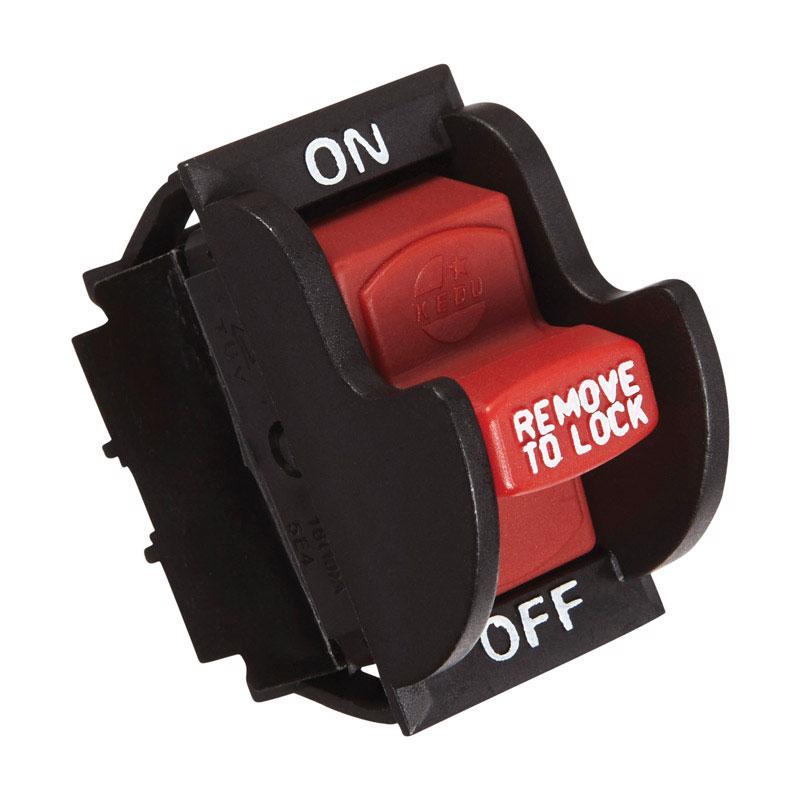 JANDORF - Jandorf 20 amps Single Pole Rocker Power Tool Switch Black/Red 1 pk