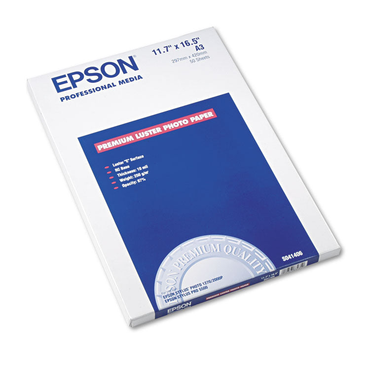 Epson - Ultra Premium Photo Paper, 10 mil, 11.75 x 16.5, Luster White, 50/Pack