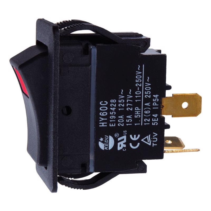 JANDORF - Jandorf 20 amps Single Pole Rocker Power Tool Switch Black 1 pk