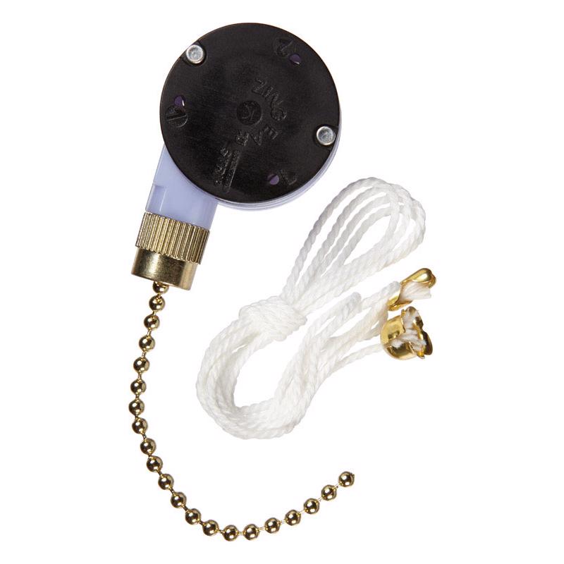 JANDORF - Jandorf 6 amps Single Pole Pull Chain Appliance Switch Brass 1 pk [61202]