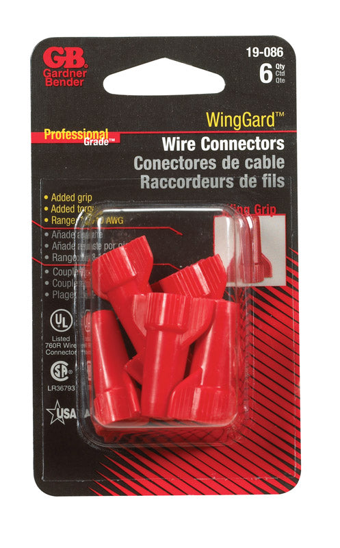 GARDNER BENDER - Gardner Bender WingGard 22-6 Ga. Copper Wire Wire Connector Red 6 pk