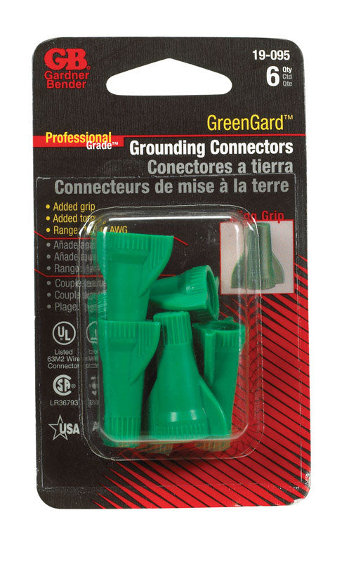 GARDNER BENDER - Gardner Bender GreenGard 14-10 Ga. Copper Wire Wire Connector Green 6 pk