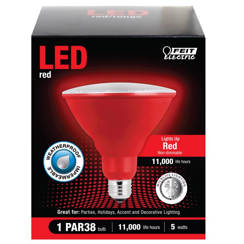 FEIT - Feit PAR38 E26 (Medium) LED Bulb Red 120 Watt Equivalence 1 pk