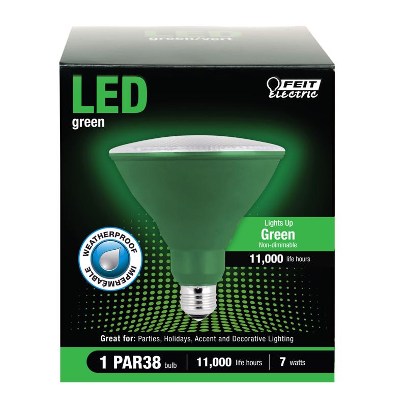 FEIT - Feit PAR38 E26 (Medium) LED Bulb Green 120 Watt Equivalence 1 pk