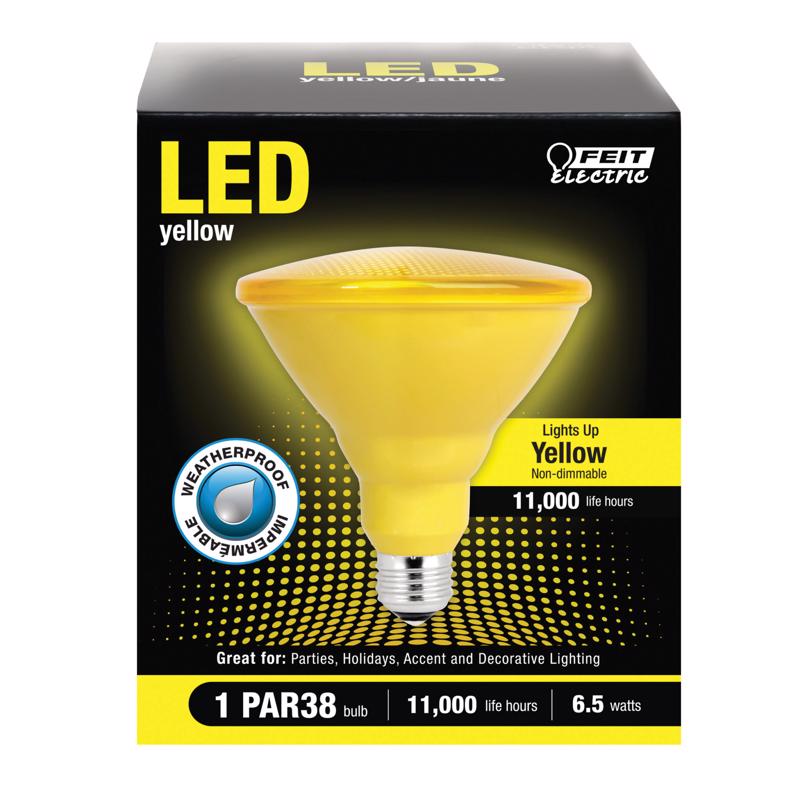 FEIT - Feit PAR38 E26 (Medium) LED Bulb Yellow 90 Watt Equivalence 1 pk