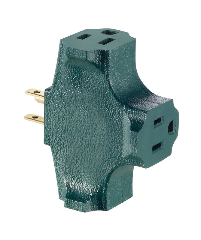 LEVITON - Leviton Grounded 3 outlets Adapter 1 pk