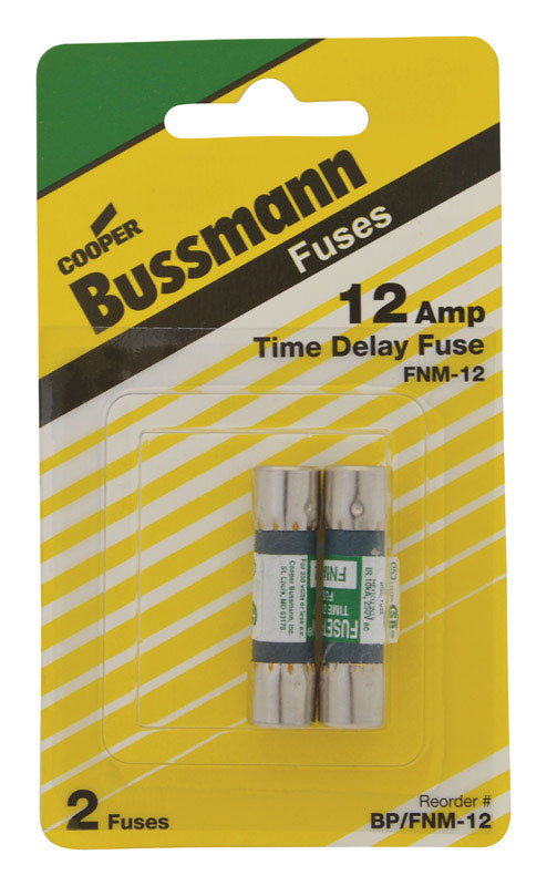 BUSSMANN - Bussmann 12 amps Dual Element Time Delay Fuse 2 pk