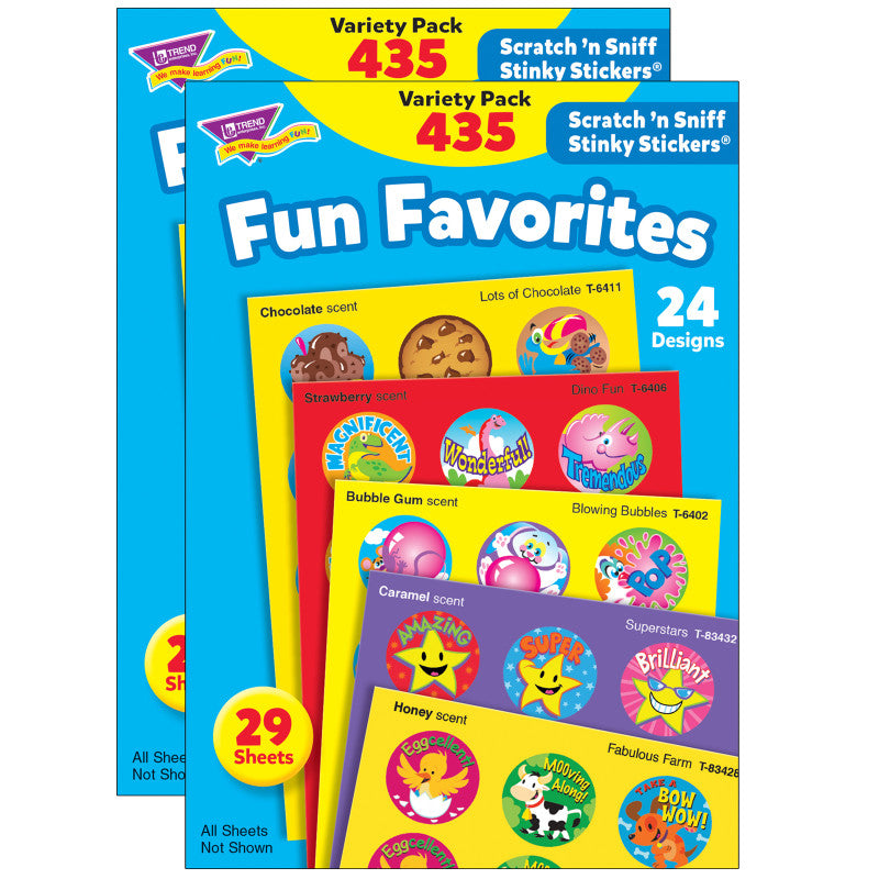 TREND - Fun Favorites Stinky Stickers® Variety Pack, 435 Per Pack, 2 Packs