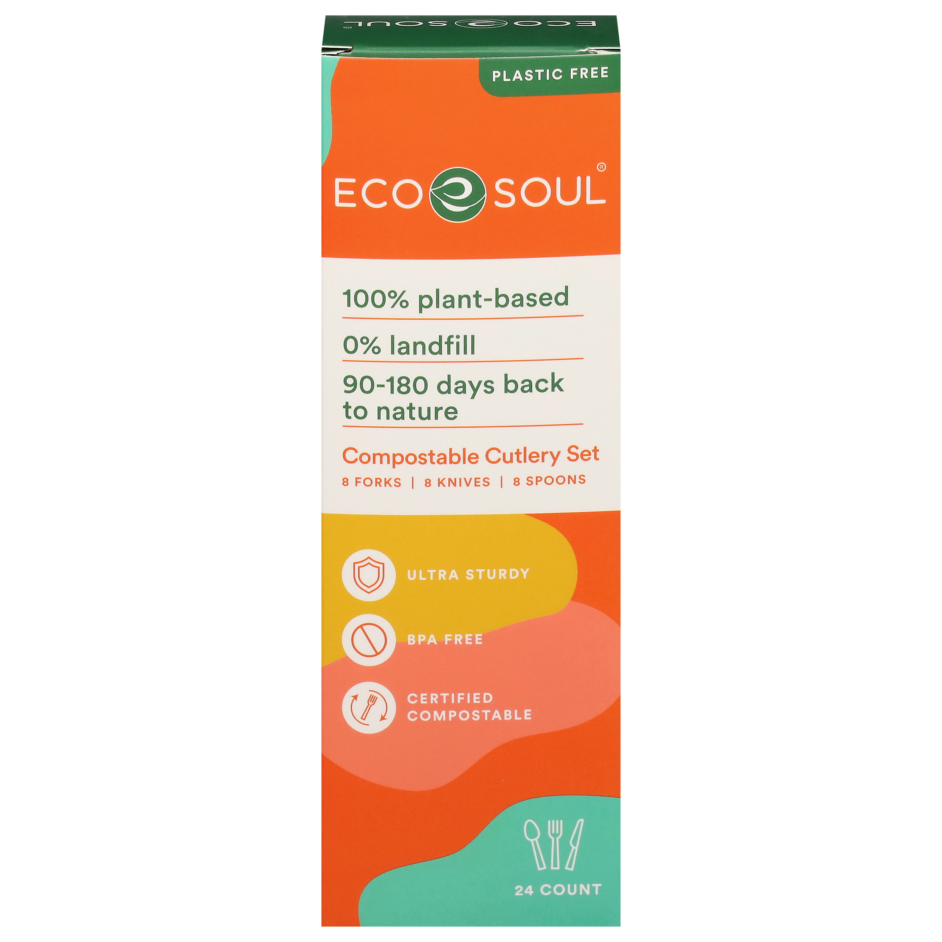 Eco Soul Compostable Cutlery Set 24 ea - Case of 24